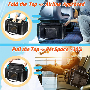 Transportín de mascotas de lados suaves aprobado por la aerolínea para gatos y perros pequeños Bolsa de transporte de mascotas expandible de alta calidad - Product Image 5
