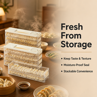 Boîte à raviolis Lucid de qualité alimentaire pour rangement latéral de réfrigérateur, étui en plastique pour conservation et organisation dans les espaces étroits