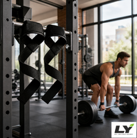 Sangles de levage pour soulevé de terre et musculation, avec support de poignet rembourré, sangles de traction robustes à poignée tissée pour la gym et le fitness