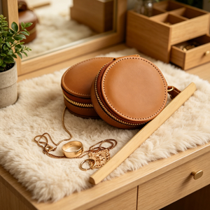 Customized Logo Embossed Portable PU Leather Zipper Mini Jewelry Bag Gift Necklace <b>Earring</b> <b>Storage</b> Small Travel <b>Storage</b> - Product Image 4
