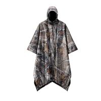 Équipement de camping en plein air pour adultes Cape de survie Revêtement léger Camouflage Imperméable à capuche Randonnée Poncho