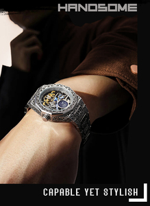 MECHANICAL SPORT <b>WATCH</b> 2025 for New Men's Automatic Shanghai Movement Stainless Steel 24mm Band Pointer Dial Wristwatch - Product Image 4
