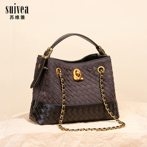 Bolso Tote de PU con Cadena Tejida, Estilo Retro, Gran Capacidad, para Llevar Bajo el Brazo, al Hombro o Cruzado, para <span class=keywords><strong>Mujer</strong></span>, Novedad 2025 - Product Image 4