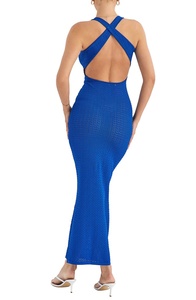 Verano Mujer Vestido Suéter Vestido Algodón Punto Moda Mini Suéter Vestido para Mujer - Product Image 4