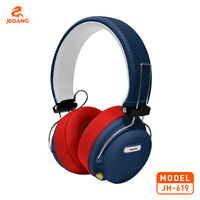 Casque audio vintage BT supra-auriculaire en cuir PU avec coussinets confortables, charnière métallique, son stéréo multicolore pour la musique et le gaming, vente en gros