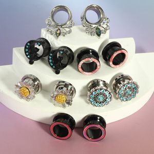 6-16 الفولاذ المقاوم للصدأ مقابس الأذن سدادات أنفاق ثقب الأذن المجوهرات دوامة الأذن المتوسع ثقب الفولاذ المقاوم للصدأ نفق الأذن - Product Image 3