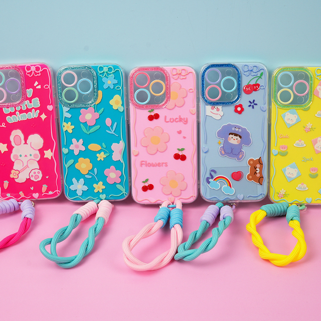 Mobile Phone Accessories Case With Hand Rope Anti-shock Custom Phone Case for iPhone 16 Protector Fundas De Celular