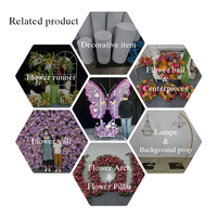 Fleur artificielle, papillon géant, décorations 3D, parfaites pour les décors de mariage et d'événements et les accessoires floraux