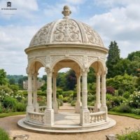 Gazebo en marbre blanc naturel de haute qualité personnalisable pour la décoration extérieure de jardins, villas et manoirs