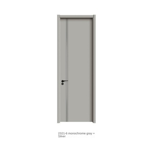 Modern wood-plastic leather door hot-selling waterproof fireproof polyvinyl <b>chloride</b> indoor forged door villa supermarket - Product Image 2