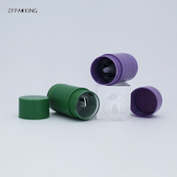 40g Vert Violet Bâton de Déodorant en Plastique Récipient Rond Twist Up Cosmétique Vide Bâton de Protection Solaire avec Couvercle Intérieur