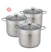 Casserole à induction de grande capacité à fond en acier inoxydable avec couvercle en verre Batterie de cuisine pour hôtel
