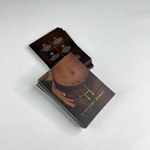 Tarjetas de Agradecimiento de Papel Marrón Oscuro de Lujo - Tarjetas de Cuidado de Joyería con Logotipo Estampado en Dorado Personalizado y Acabado Mate - Product Image 2