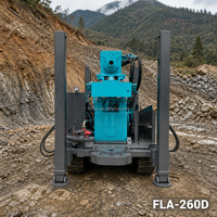 Foreuse hydraulique complète sur chenilles diesel pour puits d'eau, haute efficacité, 260M-300m, à vendre