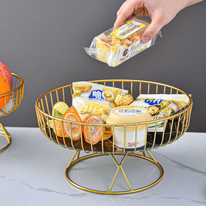 Plateau à fruits rond en or de luxe nordique, créatif, <span class=keywords><strong>pour</strong></span> le salon, le bureau, le rangement de collations, le service de gâteaux - Product Image 3