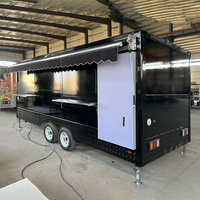 Remorque noire pour fromage et viande avec équipement Food Truck barman