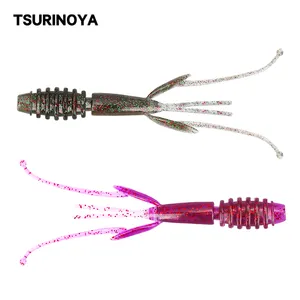 TSURINOYA-Señuelos de Pesca suaves de 88mm y 2,2g, anzuelos de pesca con SL-2006 de Camarón, de silicona suave