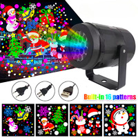 Projecteur de Noël à vente chaude, 16 motifs LED rotatifs, veilleuse d'ambiance, utilisé pour les cadeaux d'enfants et la décoration de chambre