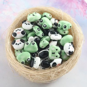 Perline in Ceramica a Forma di Cane e Rana per Bambini, Perline Sciolte Animali con Foro Trasversale per Braccialetti Fai da Te, Accessori Piccoli per Braccialetti - Product Image 3