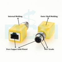 Connecteur Profinet M12 D Code 4 broches vers RJ45, Ethernet industriel M12 vers RJ45, Automatisation RJ45 vers M12, Profinet Gateway PLC