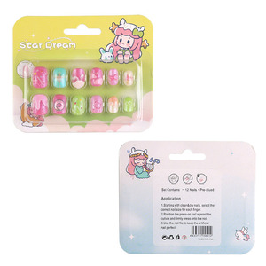 <span class=keywords><strong>Faux</strong></span> <span class=keywords><strong>ongles</strong></span> courts pour enfants, à presser, avec colle adhésive, design mignon et <span class=keywords><strong>kawaii</strong></span> pour filles, faciles à porter. - Product Image 4