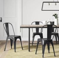 Vente en gros Mobilier industriel Dossier haut Empilable Vintage Lee Coffee shop Tolixs Chaise événementielle Chaise en métal pour cuisine restaurant