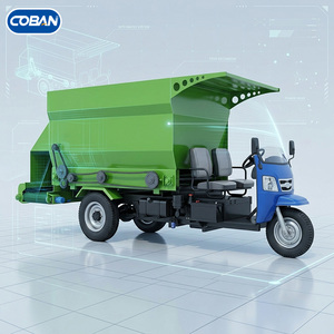 รถผสมอาหารสัตว์แบบเดินหน้าได้ พร้อมเครื่องป้อนอาหาร TMR แบบ Single Auger สำหรับปศุสัตว์ เช่น โค แกะ ม้า ในฟาร์ม - Product Image 1