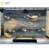 YUSHI Offre Spéciale pierre de luxe panneau mural en pierre naturelle dalle de quartzite Aquarella polie pour application translucide rétroéclairée de villa