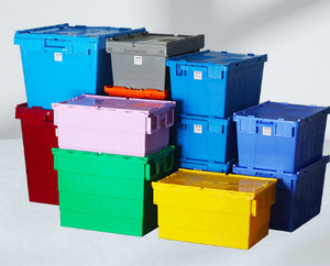 Cassa in Plastica Impilabile di Alta Qualità con Coperchio, Contenitore per Stoccaggio Resistente, Casse in Plastica per Carichi Pesanti - Product Image 4