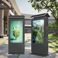 IP65 IP66 Lecteur de publicité LCD à énergie solaire Kiosque extérieur 4K Support de sol vertical Panneau d'affichage Totem Signalisation et affichage numériques