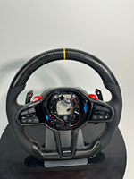 Volant en cuir personnalisable avec pagaies en fibre de carbone pour BMW M3 M4 M5 M6 G80 G82 F90 F10 F12 F30 G20 G05
