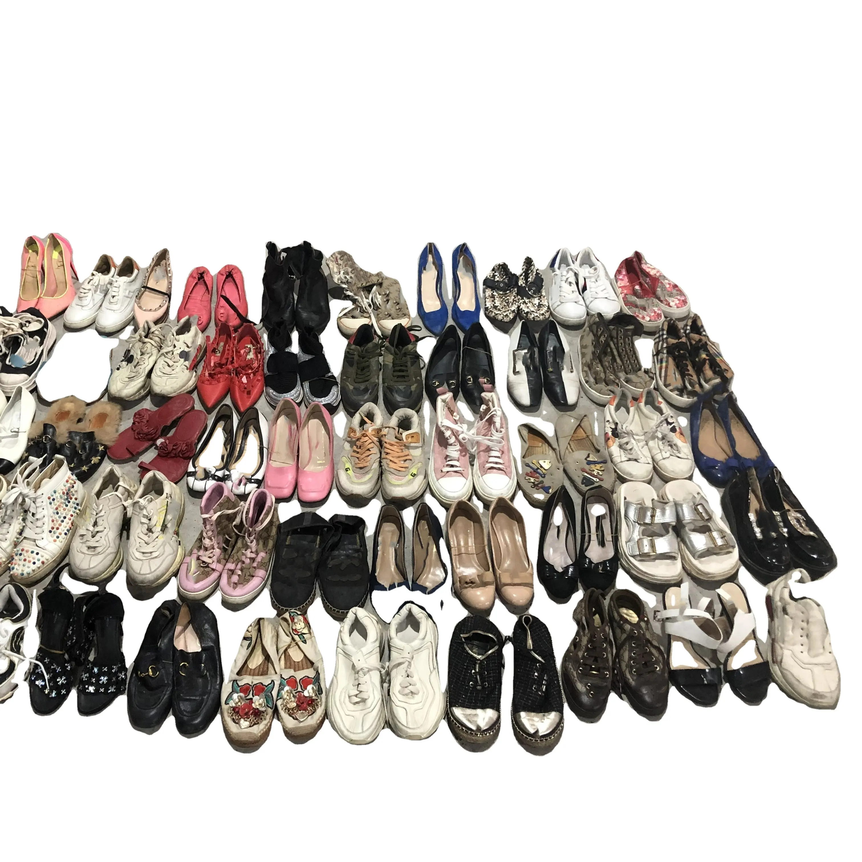 Second Hand Branded Shoes A Variety Of Styles And Colors Mixed Used Luxury Women Shoes In Box