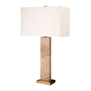 Роскошная современная электрическая настольная лампа с тканевым абажуром, мраморным основанием, кнопочным выключателем, цоколем B22/E26, регулируемой яркостью, питанием от сети переменного тока, для домашнего декора - Product Image 2