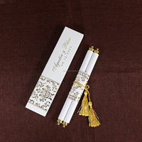 Invitaciones de Boda en Rollo de Diseño Real de Alta Calidad con Decoración de Papel de Seda y Caja, Invitaciones de Cumpleaños en Rollo Personalizadas