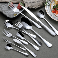 Vente en gros de 84 couverts réutilisables en acier inoxydable ensemble couteau baguettes fourchette cuillère argenterie ensemble de couverts avec boîte en bois