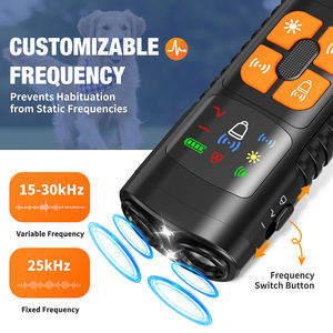 Tize最新多功能发光二极管七彩屏狗排斥器超声波防树皮控制训练器手持狗威慑 - Product Image 4