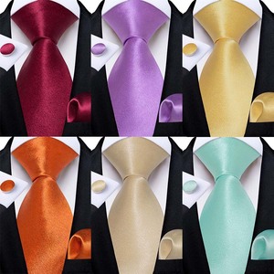 <strong>Red</strong> Purple Yellow Solid Satin Silk Casual Jacquard <strong>Ties</strong> Men Wedding Party Prom Suits Accessories 8cm Necktie Handkerchief - Product Image 2