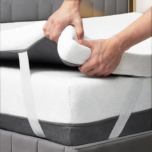 Colchón de espuma viscoelástica lavable de <span class=keywords><strong>140x190</strong></span> cm, <span class=keywords><strong>protector</strong></span> de colchón acolchado transpirable blanco de 7 cm - Product Image 3