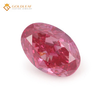Diamant ovale cultivé en laboratoire Goldleaf, couleurs rouge, rose, jaune, bleu, 1-3 carats, clarté VVS VS, fantaisie intense, pour la fabrication de bijoux, IGI