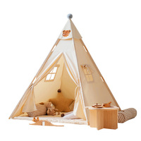 Tente d'été Montessori en toile de coton style indien moderne pour enfants, en pin de Nouvelle-Zélande, pour la maison et la salle de jeux