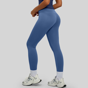 Pantalon de yoga sans couture en nylon respirant pour femme, taille haute, effet push-up, couleur unie, séchage rapide, pour fitness et sport - Product Image 5