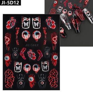 Pegatinas de uñas de Halloween 5D Scream Spooky Design Blood Skull Lips Nail Sticker - Product Image 6