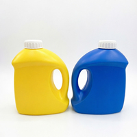Bouteille en plastique HDPE bleue de 2L et 2,5L pour lessive liquide, vide, avec bouchon à vis, marque JiSheng, Chine