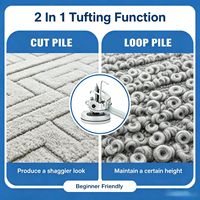 Kit de pistola de tufting 2 en 1 para corte y bucle, 100-240V, velocidad ajustable, máquina de tejer alfombras, pistola de tufting para hacer alfombras hechas a mano DIY