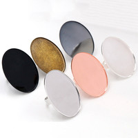 5-10 teile/los ovale Ringe Basis Blank Einstellung Passform 13x18mm 18x25mm 30x40mm Messing Oval verstellbare Ring Lünette Tablett DIY Schmuck Funds tücke