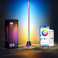 Lampe d'angle au sol moderne à LED RGB+IC, télécommande par application, IP65, lumière ambiante, rythme musical