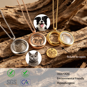 Collana Personalizzata in Acciaio Inossidabile, Gioiello Commemorativo, <span class=keywords><strong>Regalo</strong></span> per <span class=keywords><strong>Lei</strong></span>, <span class=keywords><strong>Anniversario</strong></span>, per Ceneri di Cane, Lutto per Animali Domestici - Product Image 1