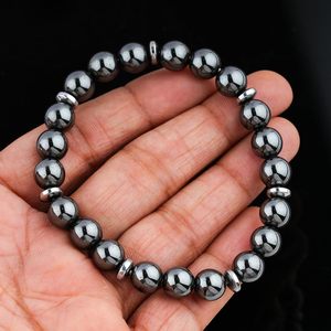 YASHEE Hematite Silver Beaded <b>Bracelet</b> 2.5 Inches Stretchable Unisex Everyday Wear Calming Gemstone Healing Energy - Product Image 2