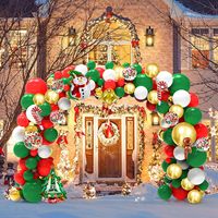 Ballons de Noël Arbre Bonhomme de neige Cloche Canne à sucre Pain d'épices Ballons en aluminium Rouges Verts Blancs Dorés Fournitures de fête de Noël