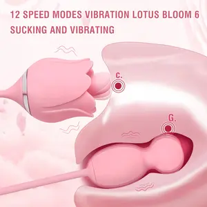 Sax Toy For Women's Masturbator Dual Tongue Licking Clitoral Anus Lotus Shape Licking Vibrator Toys